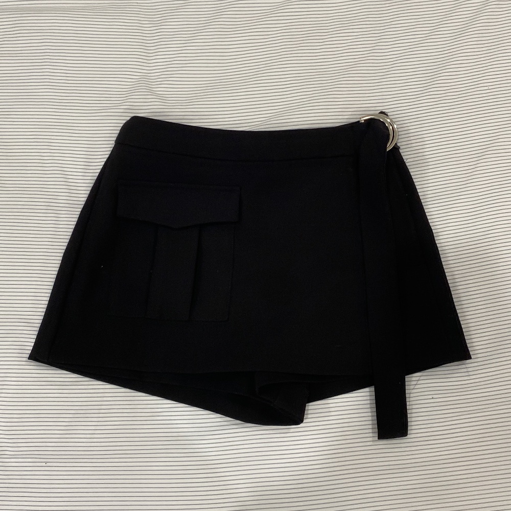 Zara Black Wrap Mini Skort